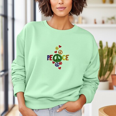 Embroidered Peace Sweatshirt - image2